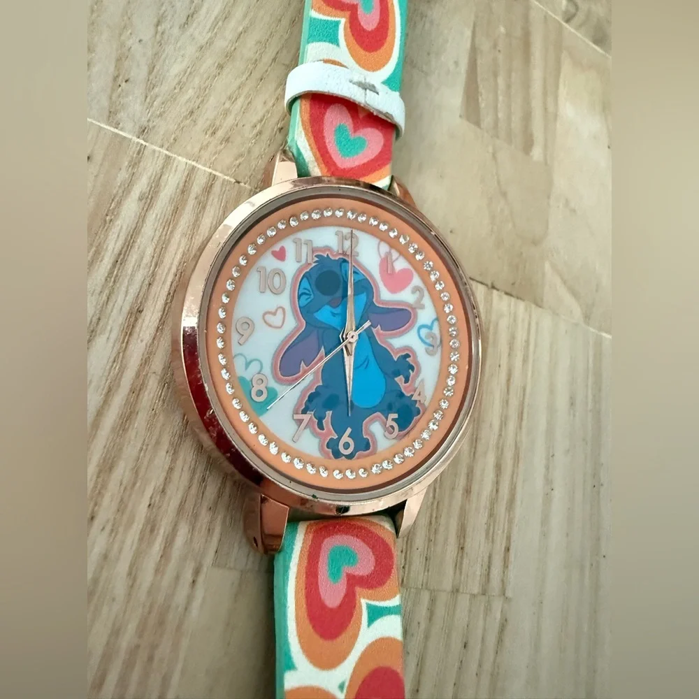 Disney Lilo and stitch rose gold tone fashion watch NEW BATTERY